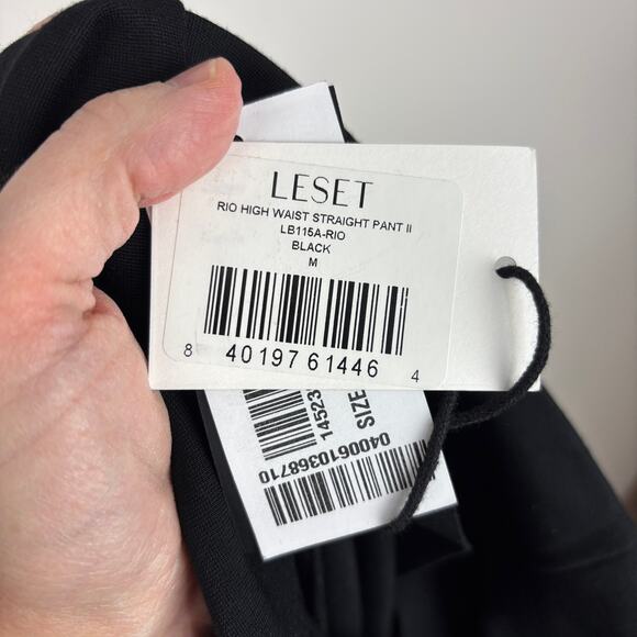 LESET Rio High Waist Straight Pant II Black Medium NEW pull-on stretch - Picture 6 of 9